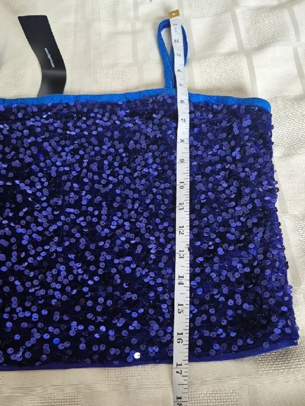 Royal Blue Sequin Spaghetti Strap Camisole - Picture 10 of 16